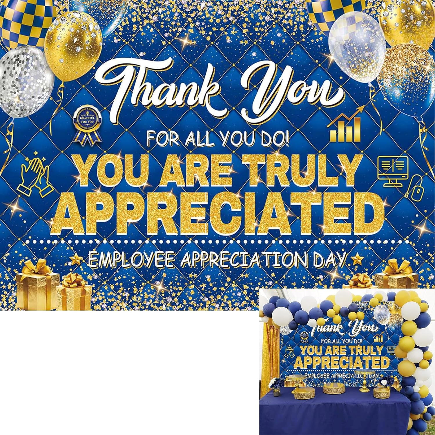 8x6FT Appreciation Day Backdrop You are Appreciated Staff Team ...