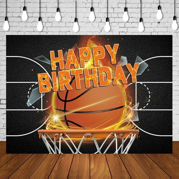 8x6FT Basketball Birthday Backdrop Decorations Basketball Theme Birthday Background Sports Birthday Banner Party Decor Photo Booths