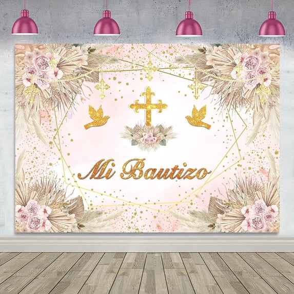 8x6FT Boho Baptism Background for Photography God Bless First Holy ...