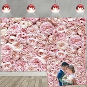 8x6FT Pink Floral Backdrop For Photography Blush Rose Blooms Flower Photo Background For Mothers Day Adult Lovers Studio Props Backdrop