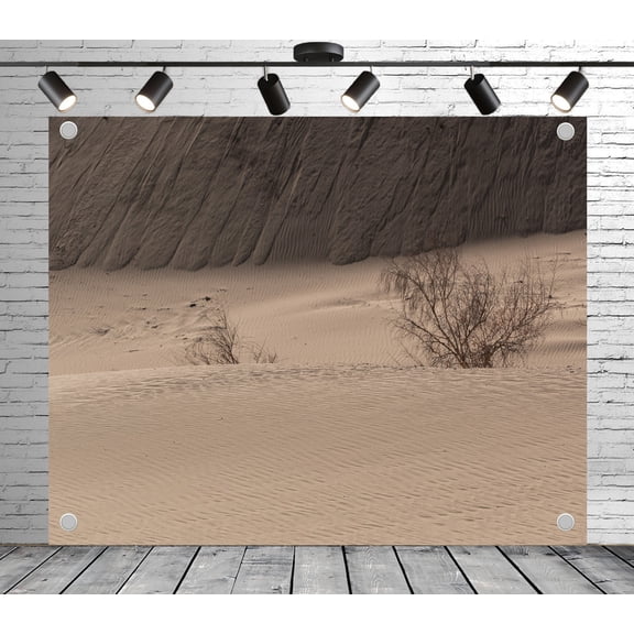 8x6ft Desert Dune Backdrop – Rippled Sand, Dry Shrubs & Sand Cliff Banner for Nature Shoot, Western Theme Party, Photo Booth or Studio Decor, Wedding Photoshoot