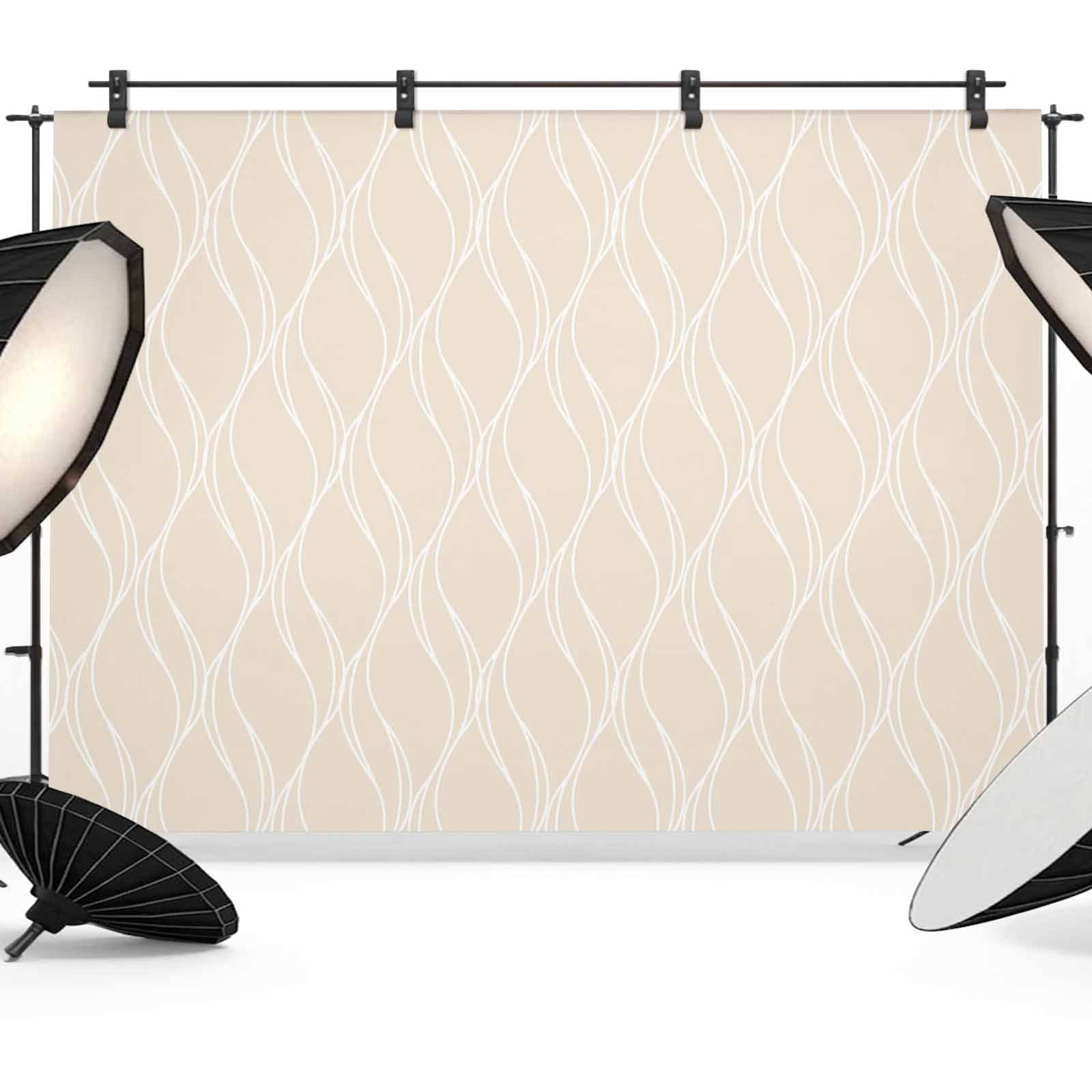 8x6ft Photo Backdrop, Beige Moire Waves Soft Polyester Backdrop ...
