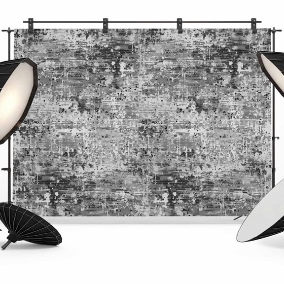 8x6ft Photo Backdrop, Black Grey Abstract Soft Polyester Backdrop Curtains Photography Backdrops, Modern Graffiti Distressed Mottled Art Brushed Background for Photoshoots Studio Video Portrait Party