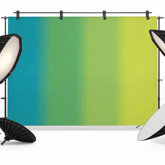 8x6ft Photo Backdrop, Blue Green Ombre Soft Polyester Backdrop Curtains Photography Backdrops, Vertical Striped Abstract Art Brushed Background for Photoshoots Studio Video Portrait Parties