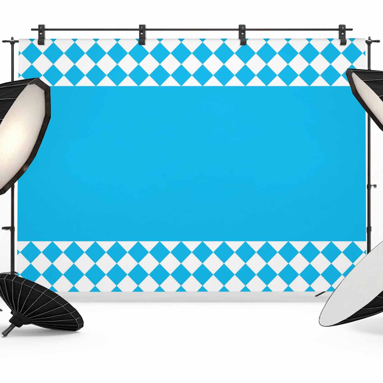 Chekered Backdrops 8x6ft Photo Backdrop, Blue Plaid Soft Polyester Backdrop Curtains ...