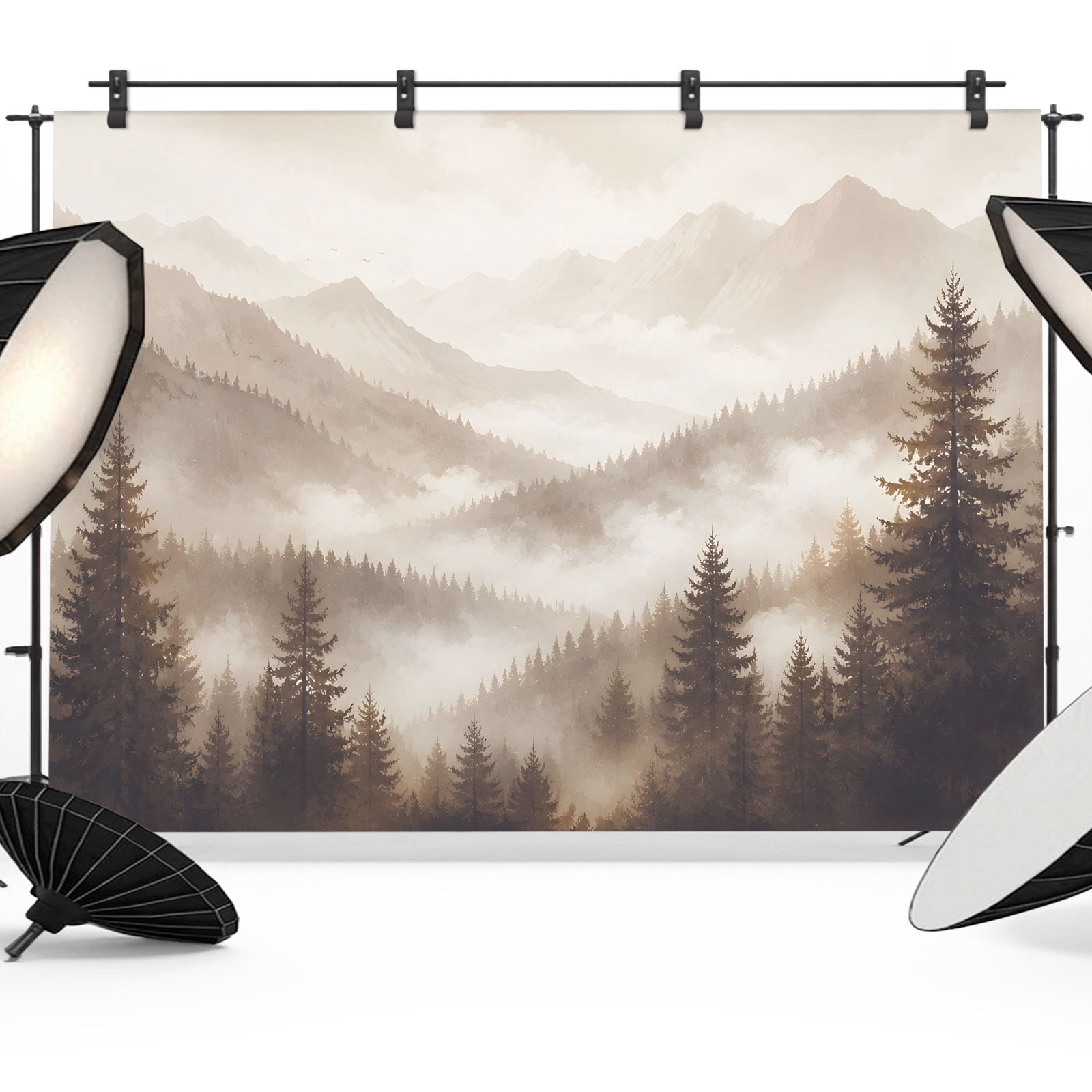 8x6ft Photo Backdrop, Brown Mountains Landscape Soft Polyester Backdrop ...