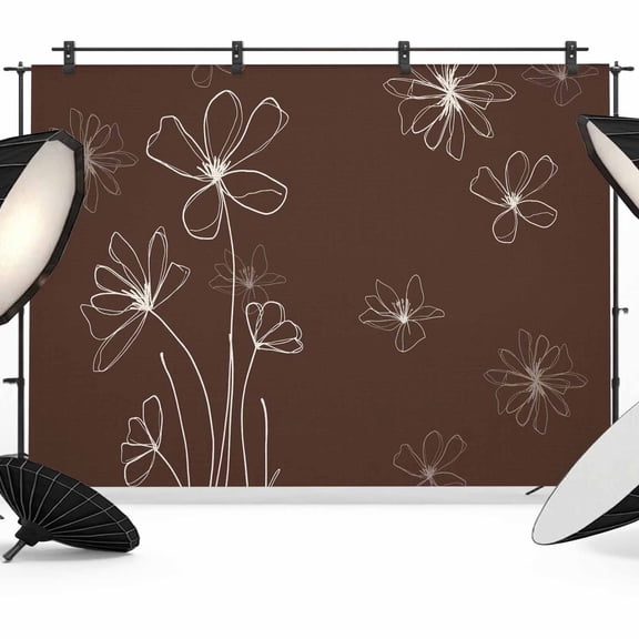 8x6ft Photo Backdrop, Brown Soft Polyester Backdrop Curtains Photography Backdrops, Spring Flora Brushed Background for Photoshoots Studio Video Portrait Parties