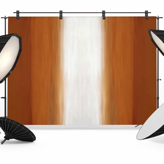 8x6ft Photo Backdrop, Burnt Orange Striped Soft Polyester Backdrop Curtains Photography Backdrops, Orange Ombre Farmhouse Abstract Art Brushed Background for Photoshoots Studio Video Portrait Parties