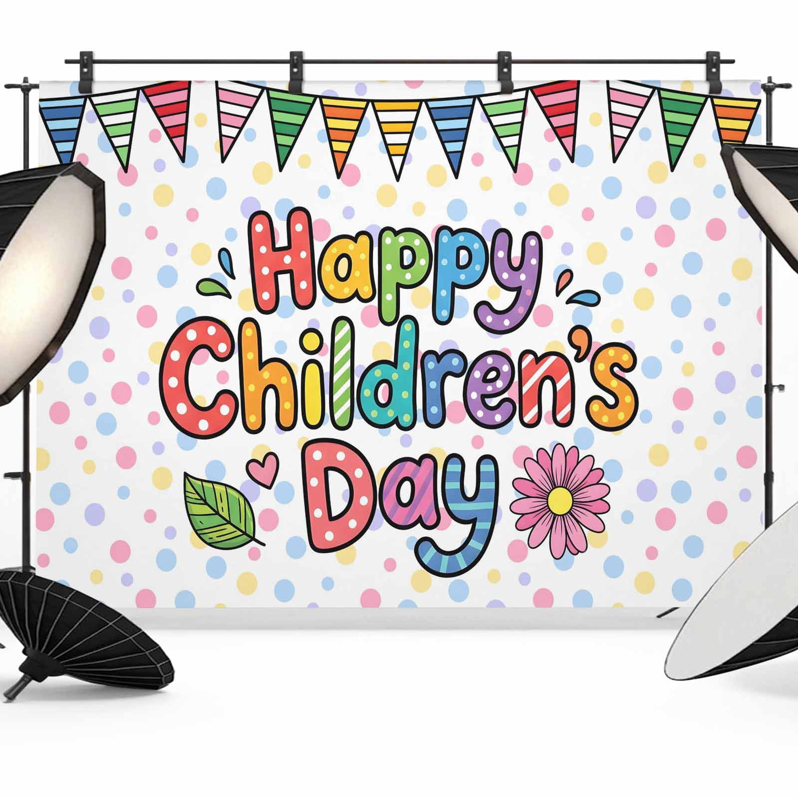 8x6ft Photo Backdrop, Children's Day Soft Polyester Backdrop Curtains ...