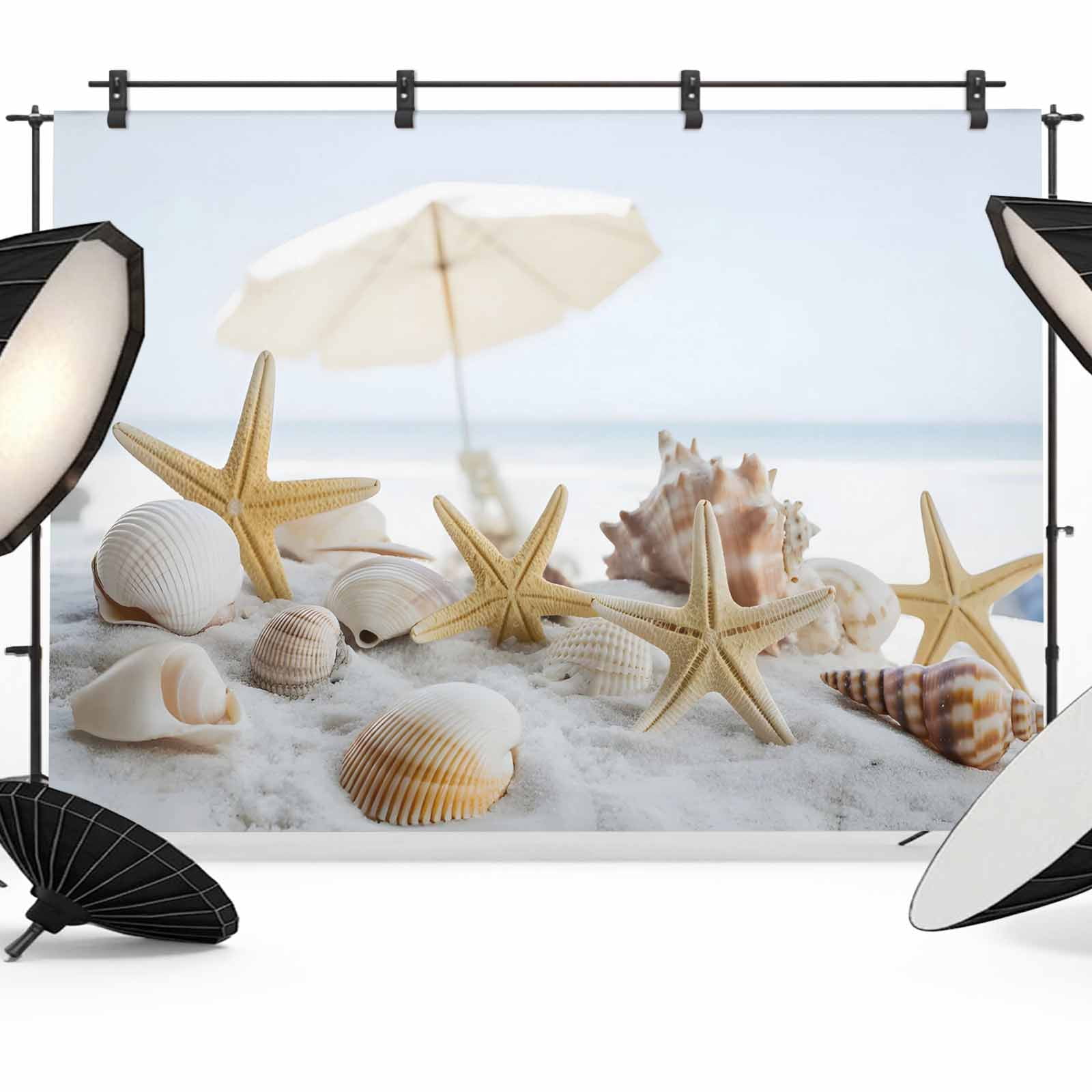 10x8ft photo backdrop, starfish coastal soft polyester... 8x6ft Photo Backdrop, Coastal Starfish Soft Polyester Backdrop Curtains ...