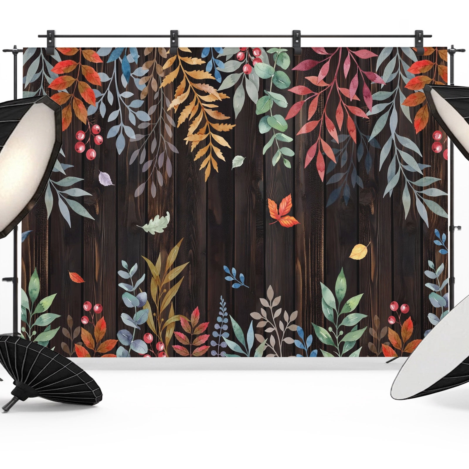 Typical Backdrop 8x6ft Photo Backdrop, Colorful Leaves Fall Soft Polyester Backdrop ...
