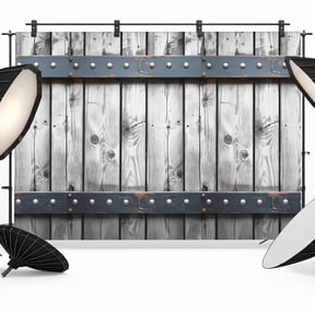 8x6ft Photo Backdrop, Grey Wood Grain Soft Polyester Backdrop Curtains Photography Backdrops, Country Vintage Barn Door Rustic Lodge Brushed Background for Photoshoots Studio Video Portrait Parties