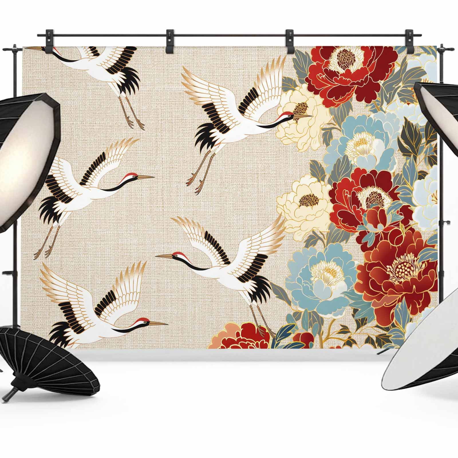 Japanese Design Backdrop 8x6ft Photo Backdrop, Japanese Style Soft Polyester Backdrop Curtains ...