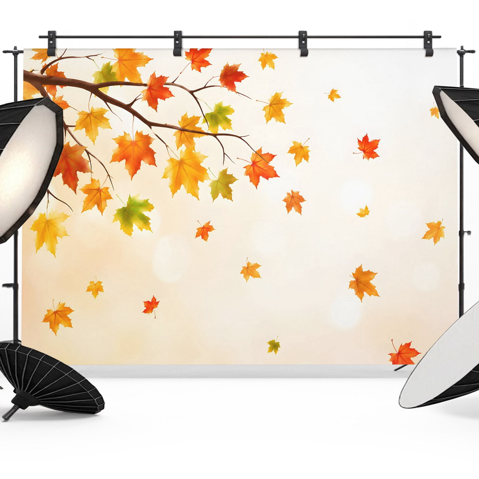 Design Background Maple 8x6ft Photo Backdrop, Maple Leaves Fall Soft Polyester Backdrop ...