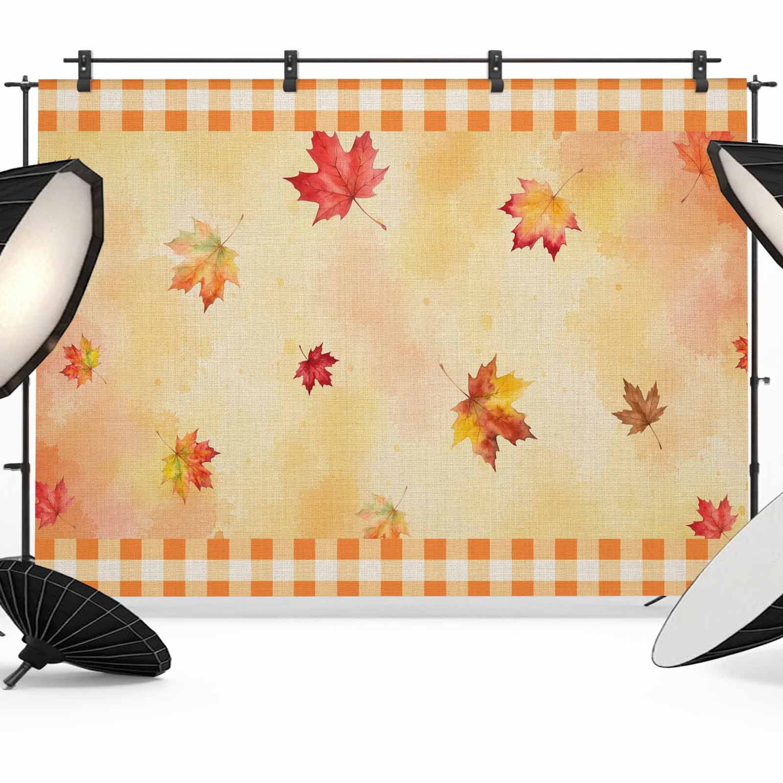 Typical Backdrop 8x6ft Photo Backdrop, Maple Leaves Fall Soft Polyester Backdrop ...