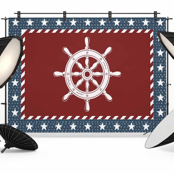 Large Rudder Strut Backdrop 8x6ft Photo Backdrop, Nautical Rudder Soft Polyester Backdrop Curtains ...