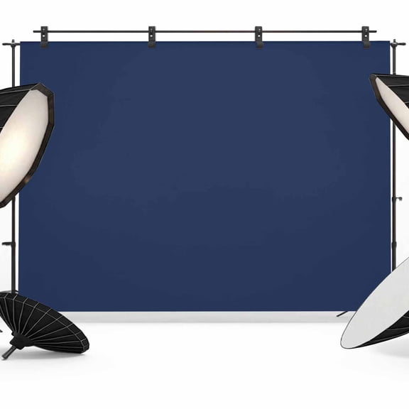 8x6ft Photo Backdrop, Navy Blue Soft Polyester Backdrop Curtains Photography Backdrops, Modern Pure Navy Blue Brushed Background for Photoshoots Studio Video Portrait Parties