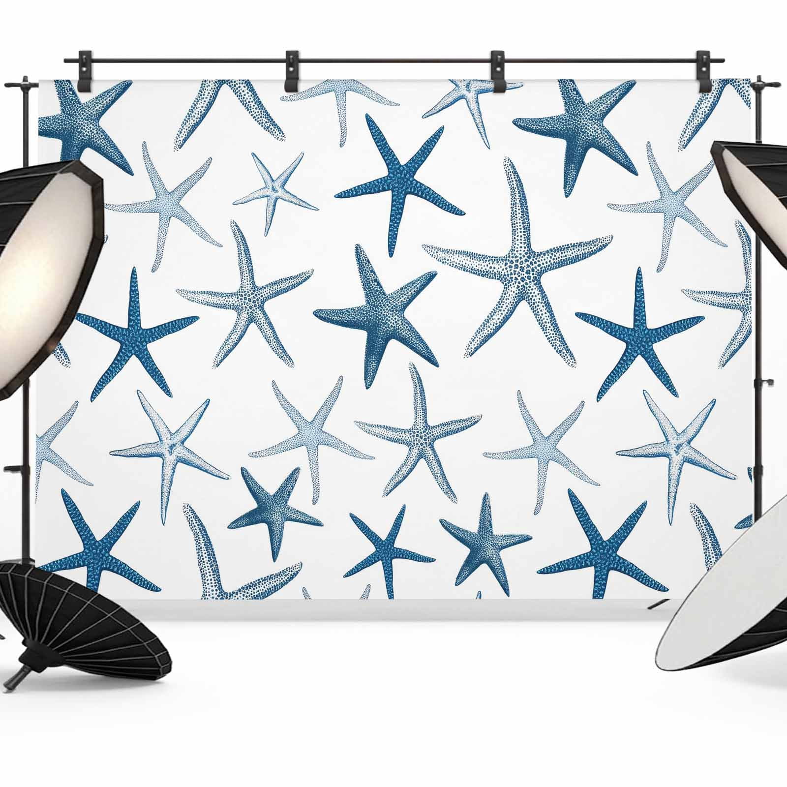 10x8ft photo backdrop, starfish coastal soft polyester... 8x6ft Photo Backdrop, Navy Blue Starfish Soft Polyester Backdrop ...