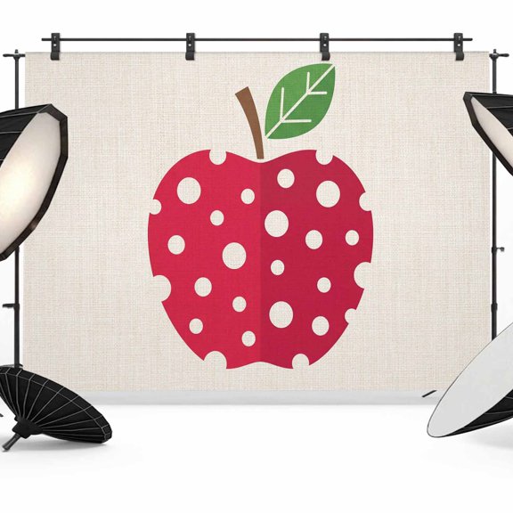 8x6ft Photo Backdrop, Red Apples Soft Polyester Backdrop Curtains Photography Backdrops, Watercolor Botanical Modern Abstract Art Brushed Background for Photoshoots Studio Video Portrait Parties