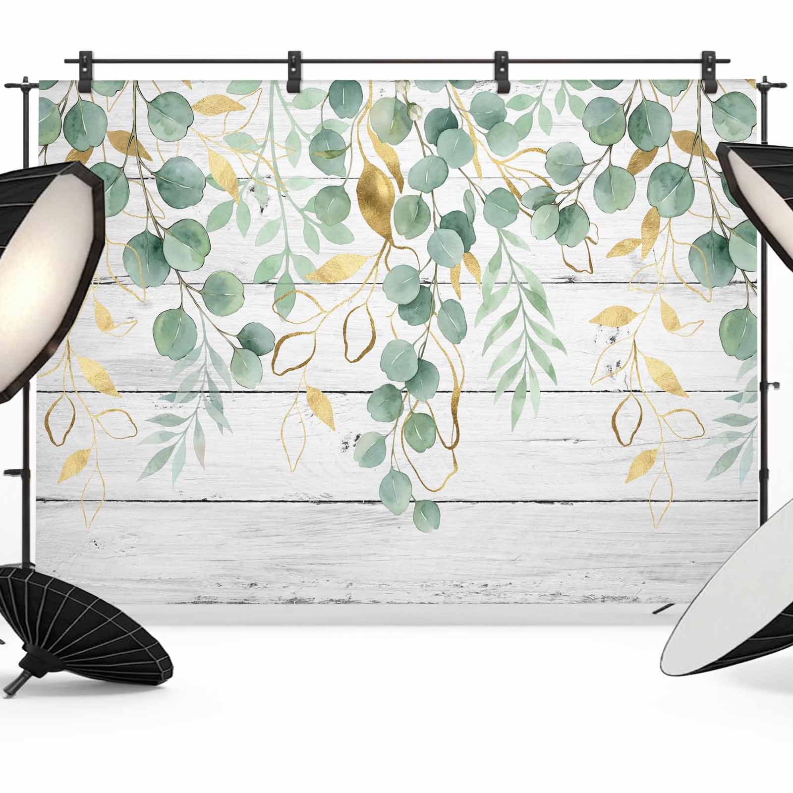 8x6ft Photo Backdrop, Sage Green Eucalyptus Soft Polyester Backdrop ...