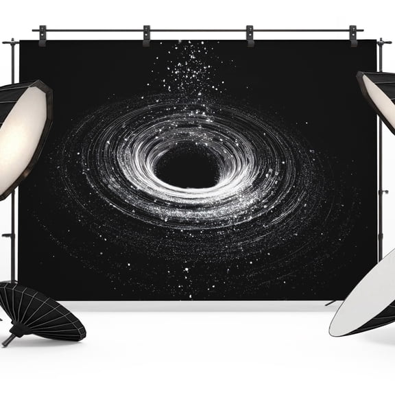 8x6ft Photo Backdrop, Shiny Black Starry Night Soft Polyester Backdrop Curtains Photography Backdrops, Abstract Art Cosmic Brushed Background for Photoshoots Studio Video Portrait Parties