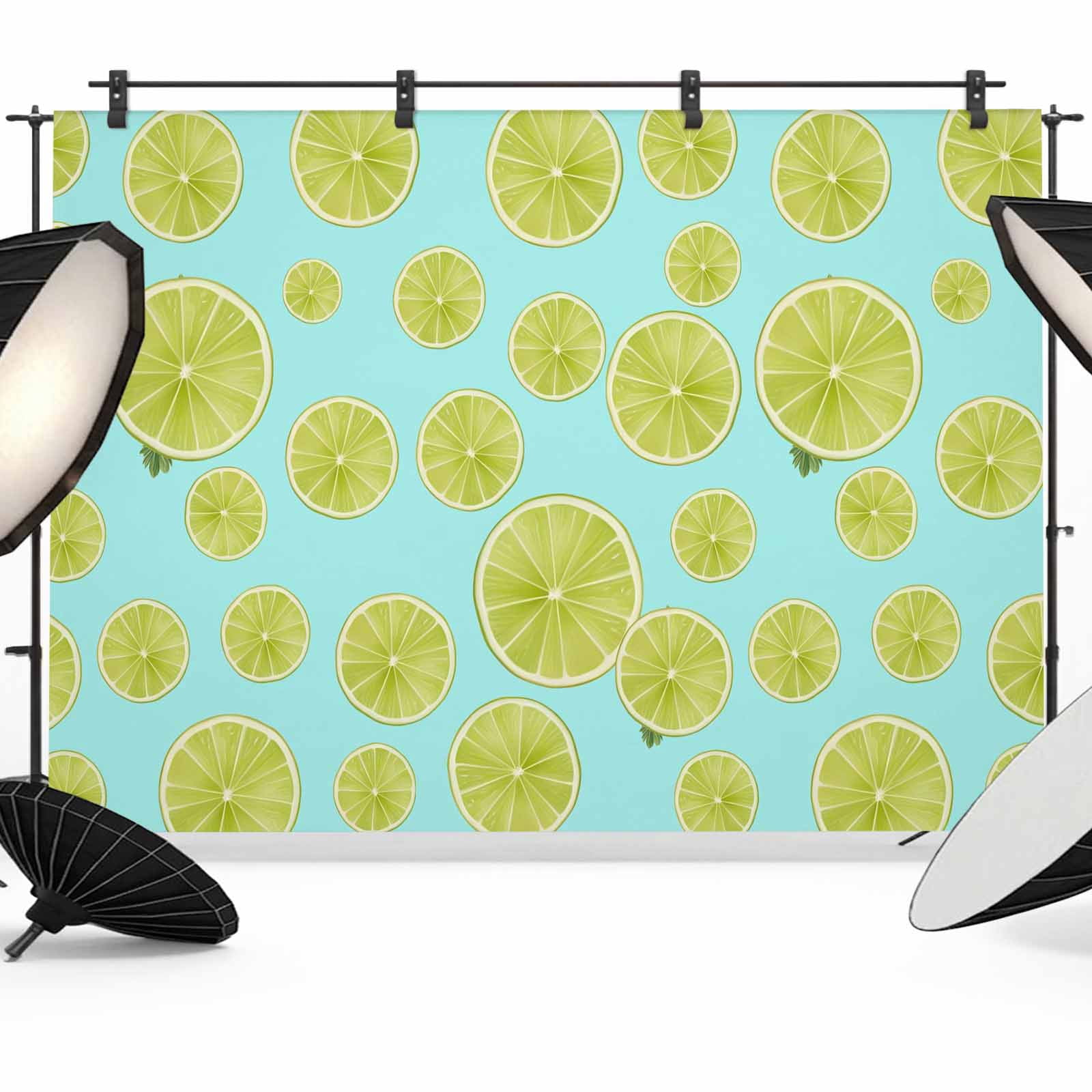 8x6ft Photo Backdrop, Sliced Lemon Soft Polyester Backdrop Curtains ...