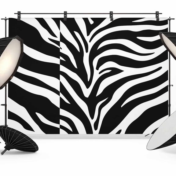 8x6ft Photo Backdrop, White Zebra Striped Soft Polyester Backdrop Curtains Photography Backdrops, Animals Fur Abstract Art Brushed Background for Photoshoots Studio Video Portrait Parties