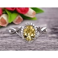 thumbnail image 1 of 8x6mm Oval Cut 1.50 Carat Champagne Diamond Moissanite Engagement Ring Anniversary Gift On 10k White Gold Art Deco, 1 of 5