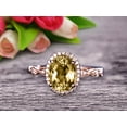 thumbnail image 1 of 8x6mm Oval Cut 2 Carat Champagne Diamond Moissanite Engagement Ring Solid 10k Rose Gold Halo Anniversary Ring, 1 of 5