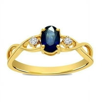 8x6mm Oval Shape Graceful Sapphire And Infinity Ring Moissanite Diamond Engagement ring 1.50 Carat on 10k Yellow Gold