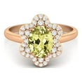 thumbnail image 1 of 8x6mm Oval Shape Lemon Quartz 925 Silver Rose Plated Engagement Women Mother's Day Gift Ring, 1 of 4