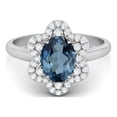 thumbnail image 1 of Mooneye 8x6mm Oval Shape Natural London Blue Topaz 925 Sterling Silver Engagement Women Ring, 1 of 4