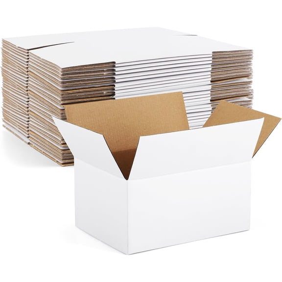 8x6x4-Small-Shipping-Boxes-30-Pack-White-Corrugated-Box-Mailers, Cardboard Boxes for Packaging Small Business, Mailing