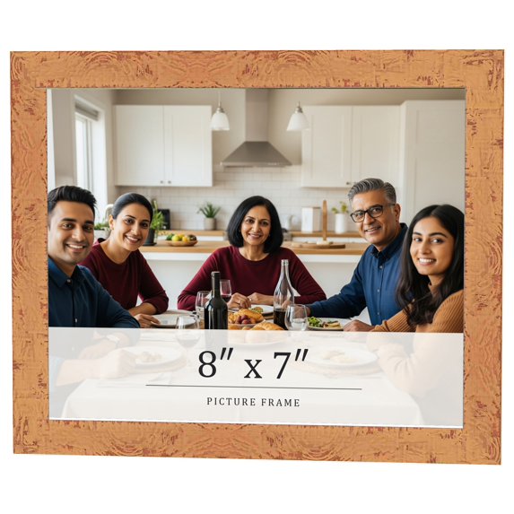 8x7 Frame Beige Real Wood Picture Frame Width 1.25 inches | Interior Frame Depth 0.5 inches |