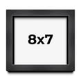 thumbnail image 1 of 8x7 Frame Black Charcoal Grey Wood Textured Picture Frame | 0.75 Inch Moulding Width | Gunmetal, 1 of 8
