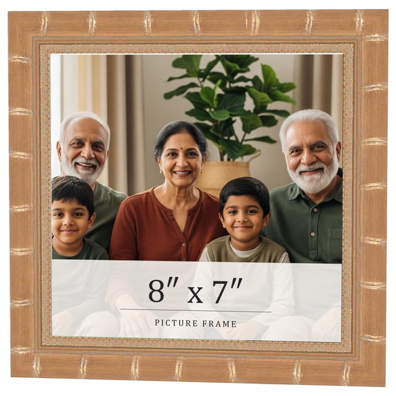8x7 Frame Gold Real Wood Picture Frame Width 1.5 inches | Interior Frame Depth 0.5 inches | Bhutan