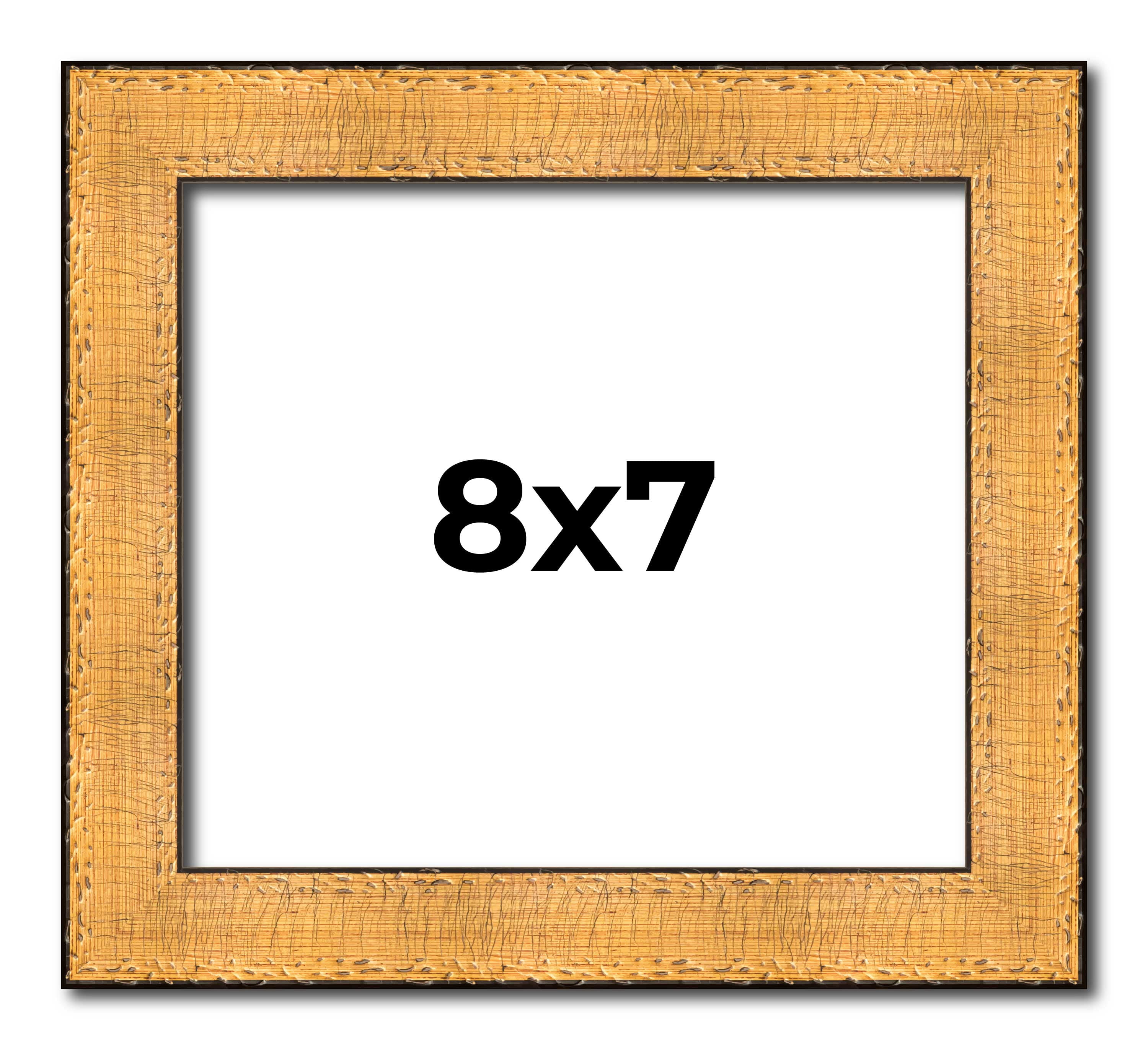8x7 Frame Gold Rustic Solid Wood Picture Frame | 1.25 Inch Wide ...