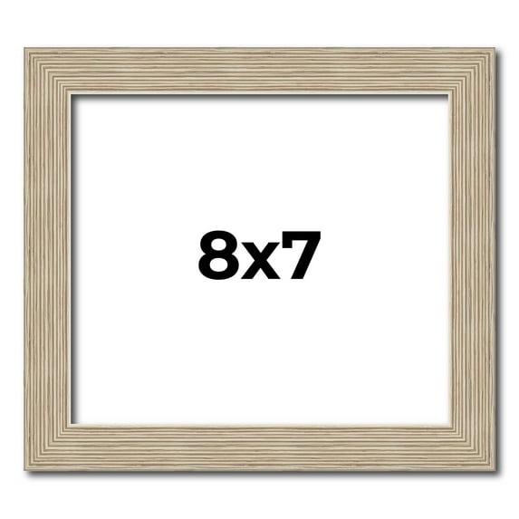8x7 Frame Grey Solid Wood Picture Frame Width 1 Inches | Interior Frame Depth 0.5 Inches |
