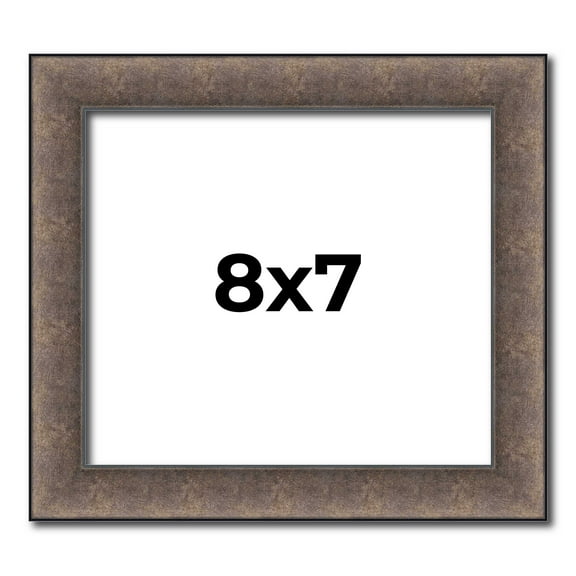 8x7 Frame Silver Real Wood Picture Frame Width 1.25 Inches | Interior Frame Depth 0.5 Inches | Diem