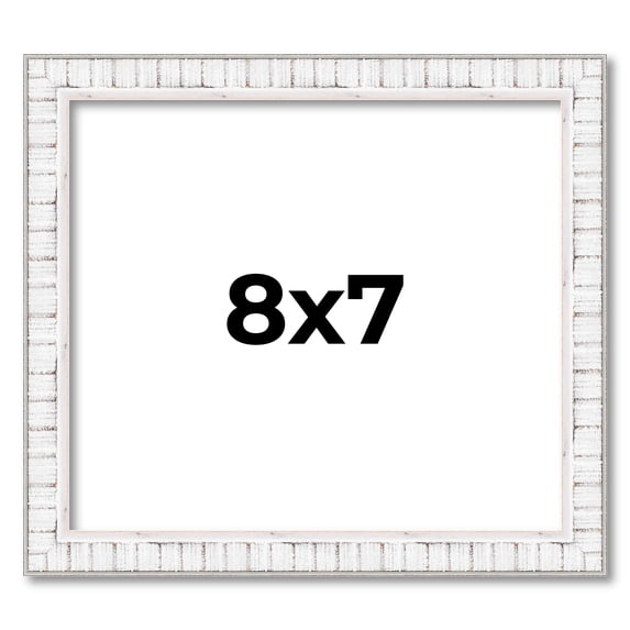 8x7 Frame White Real Wood Picture Frame Width 0.75 inches | Interior Frame Depth 0.5 inches |