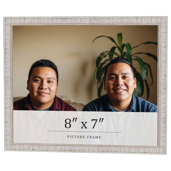 8x7 Frame White Real Wood Picture Frame Width 0.75 inches | Interior Frame Depth 0.5 inches |