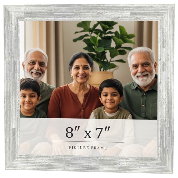 8x7 Frame White Real Wood Picture Frame Width 1.5 inches | Interior Frame Depth 0.5 inches | Barn