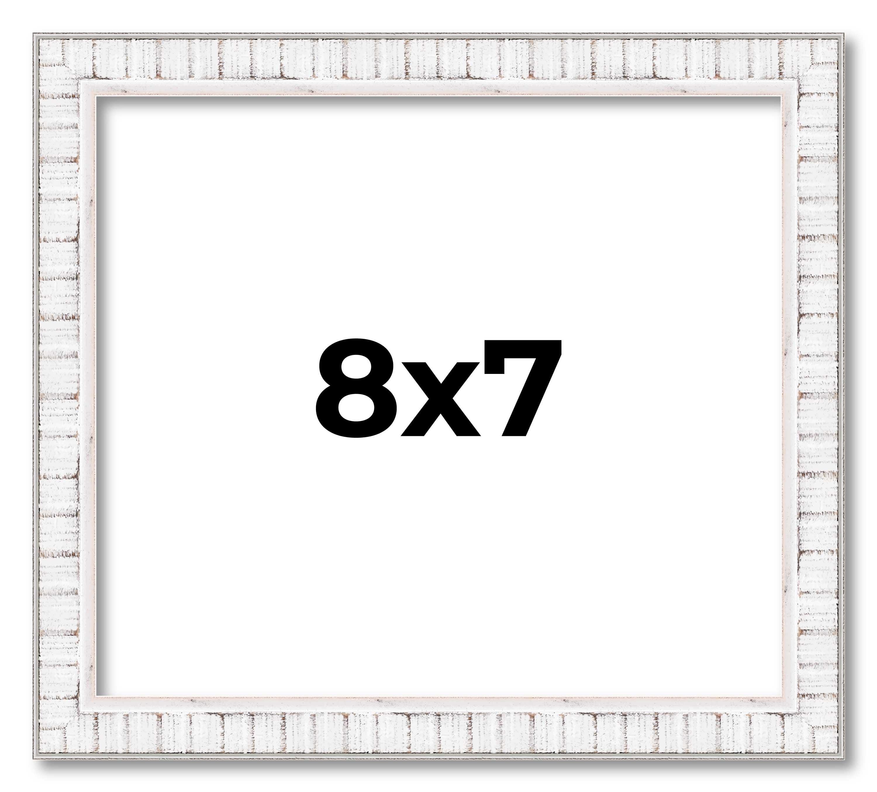 8x7 Frame White Scuffed Rustic Solid Wood Picture Frame | 0.75 Inch ...
