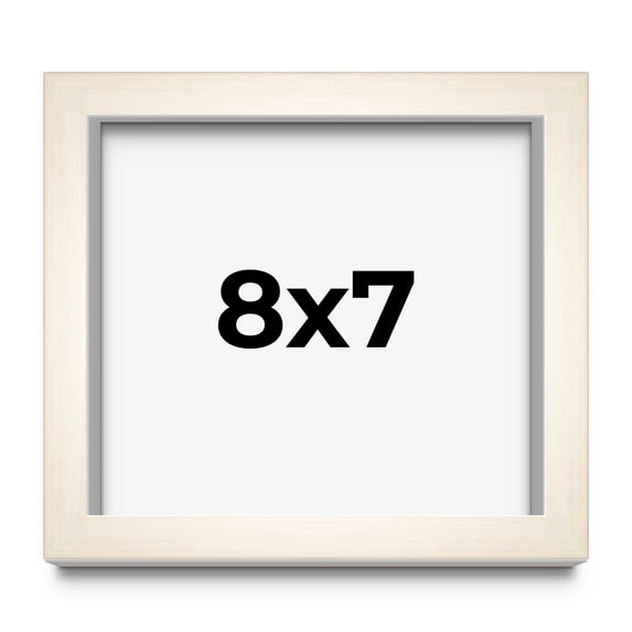 8x7 Frame White Wheat Solid Wood Picture Frame | Moulding Width 0.75 Inches | Interior Depth 0.5