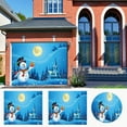 8x7 Ft Blue Snowman Christmas Garage Door Banner Large Banner Holiday