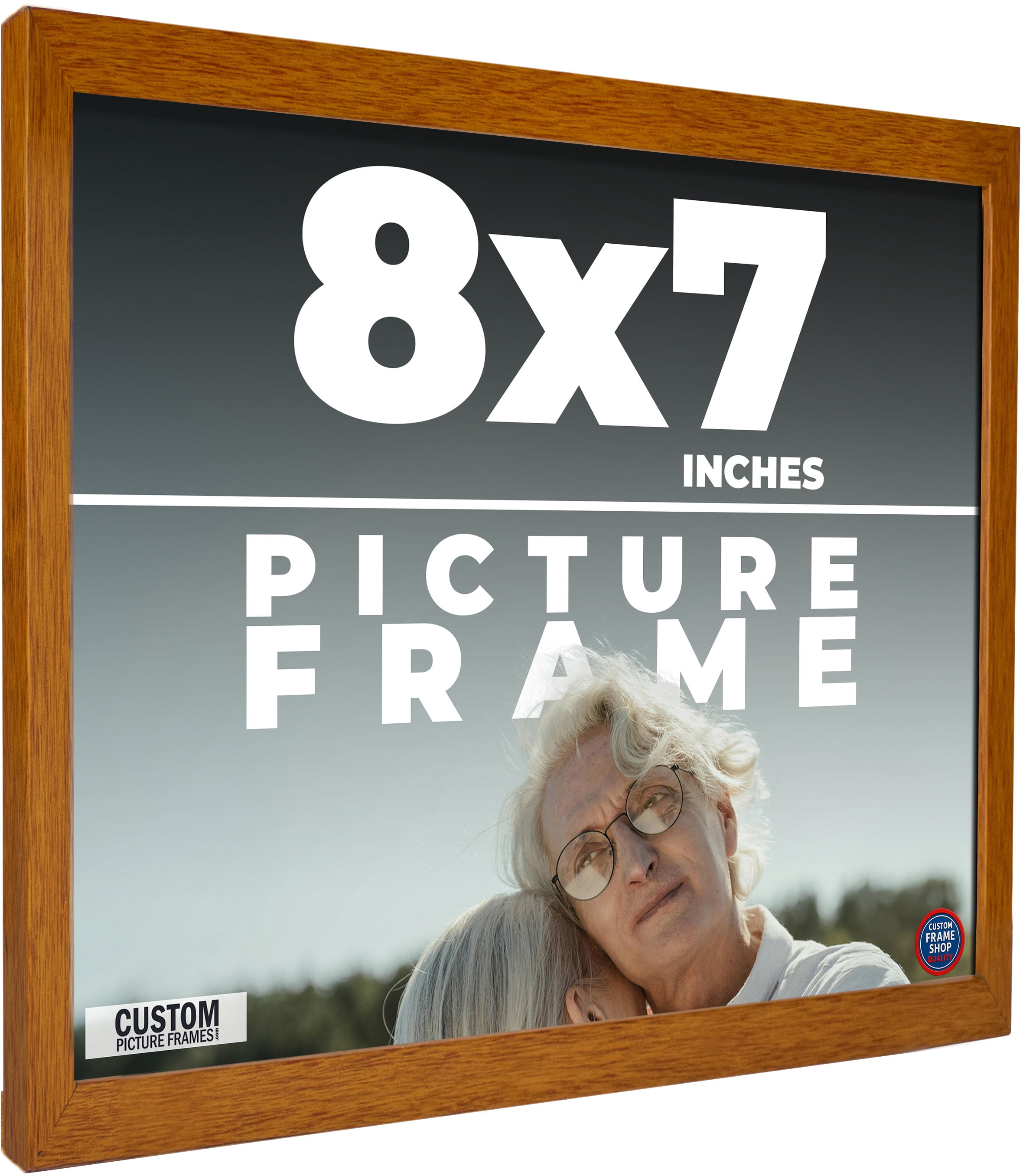 8x7 Honey Brown Real Wood Picture Frame Width 0.75 inches | Interior ...