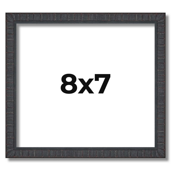 8x7 Rustic Brown Real Wood Picture Frame Width 0.75 inches | Interior Frame Depth 0.5 inches |