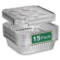 8x8 Aluminum Foil Pans with Lids 15 Pack Square Disposable Baking