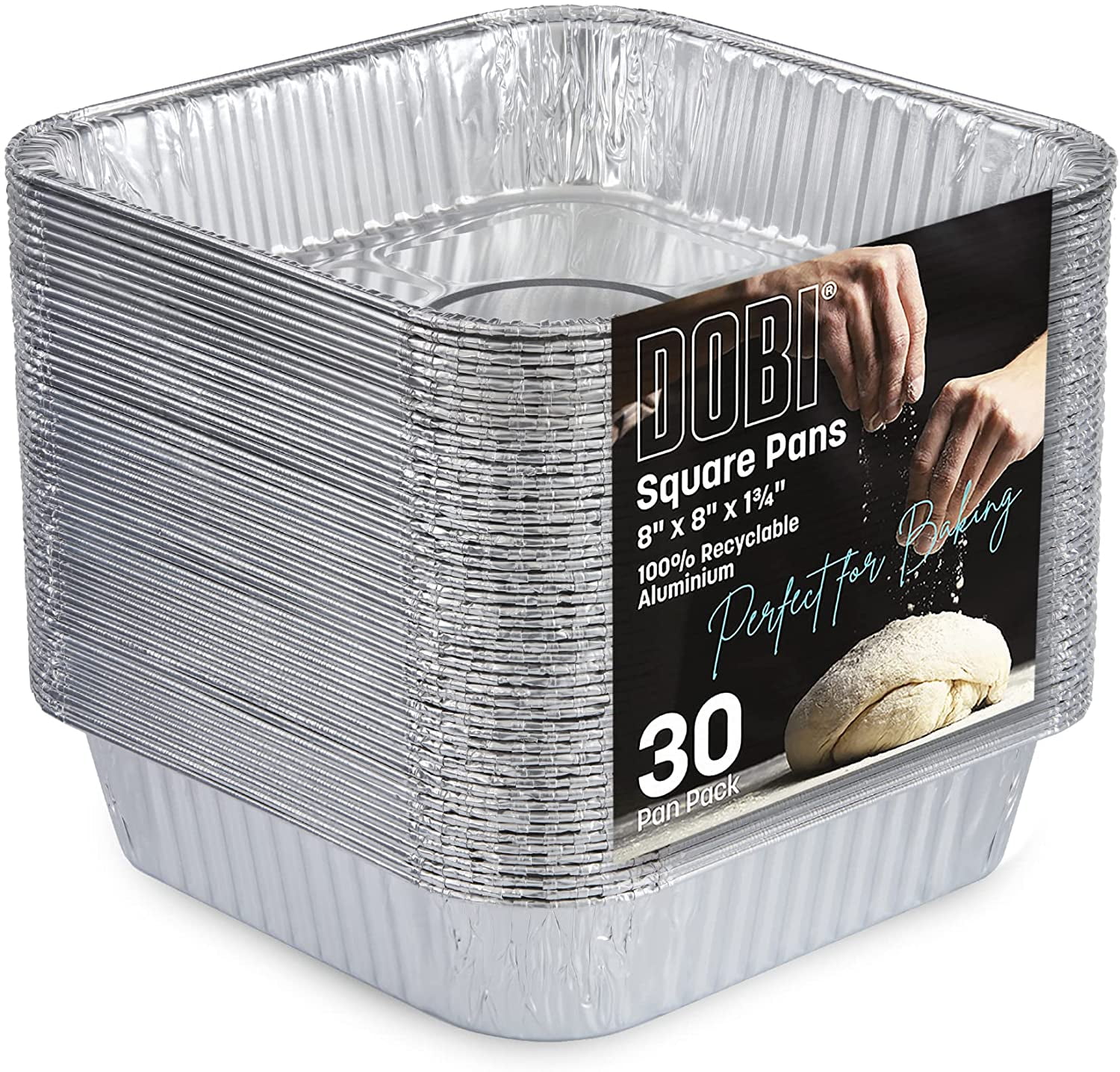 8x8 Foil Pans with Lids (10Count) 8 Inch Square Aluminum Pans with