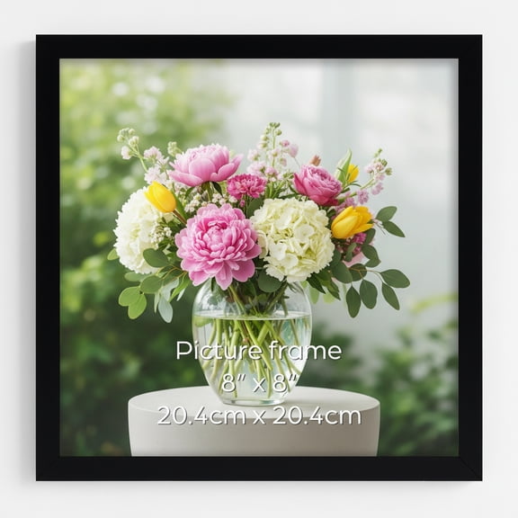8x8 Black Picture Frame for Tabletop & Wall